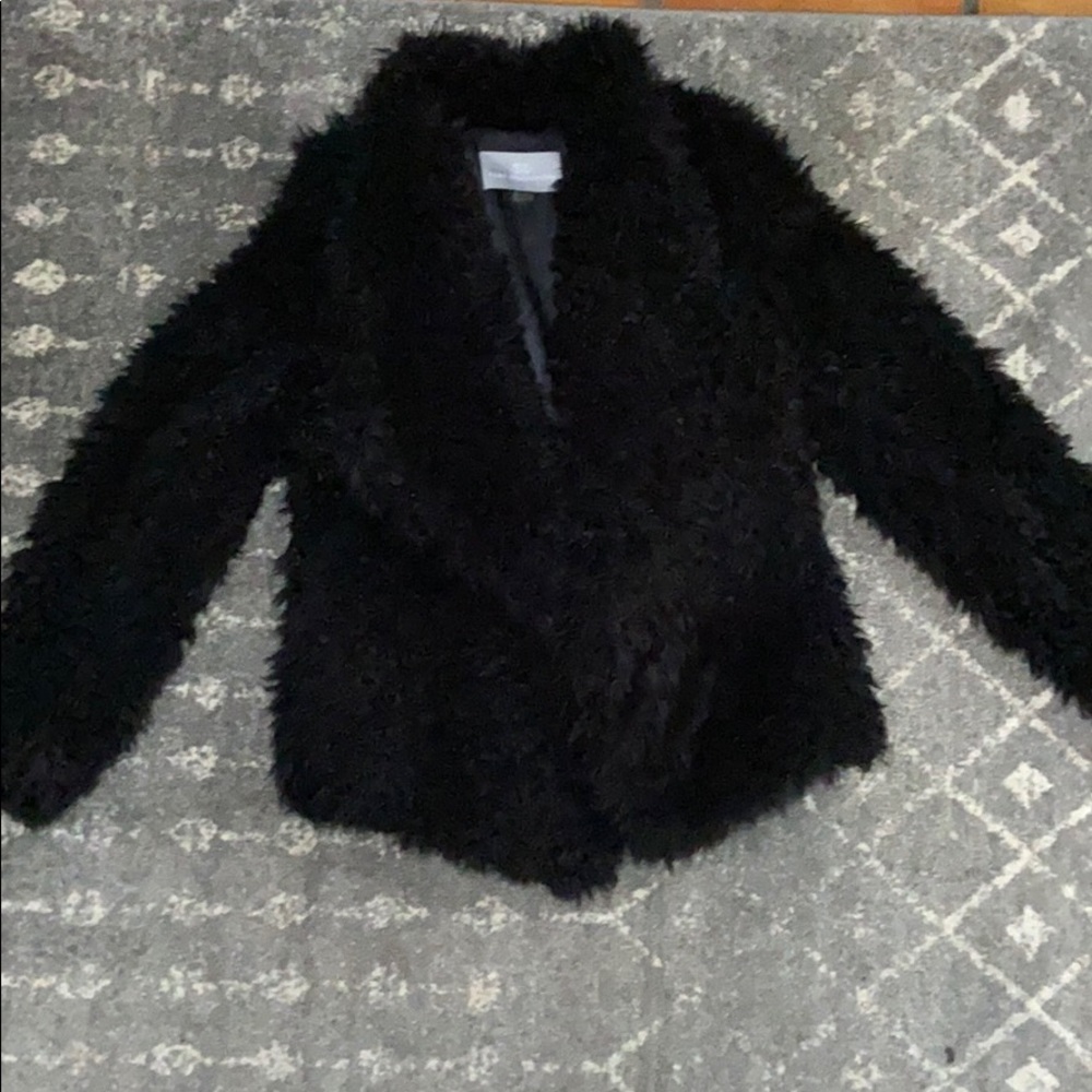 Black furry jacket
